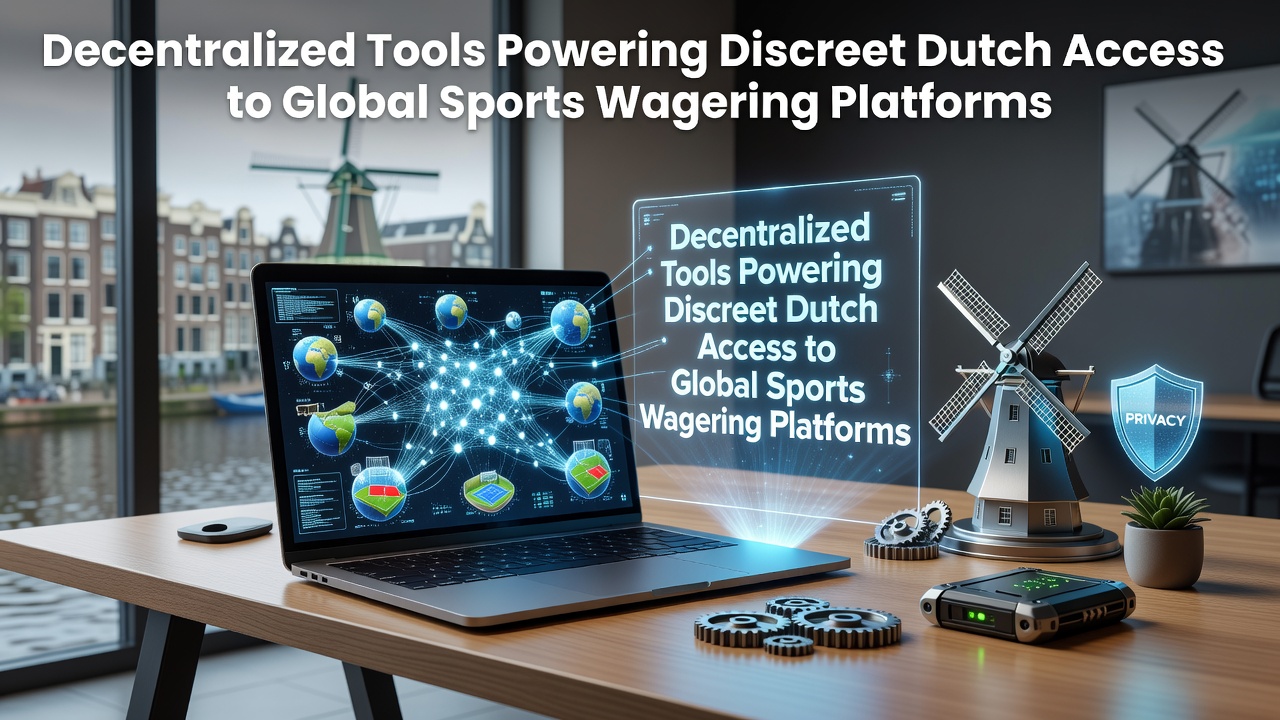 Illustratie van blockchainnetwerken en gedecentraliseerde proxy's die discrete toegang tot sportweddenschapsplatforms mogelijk maken