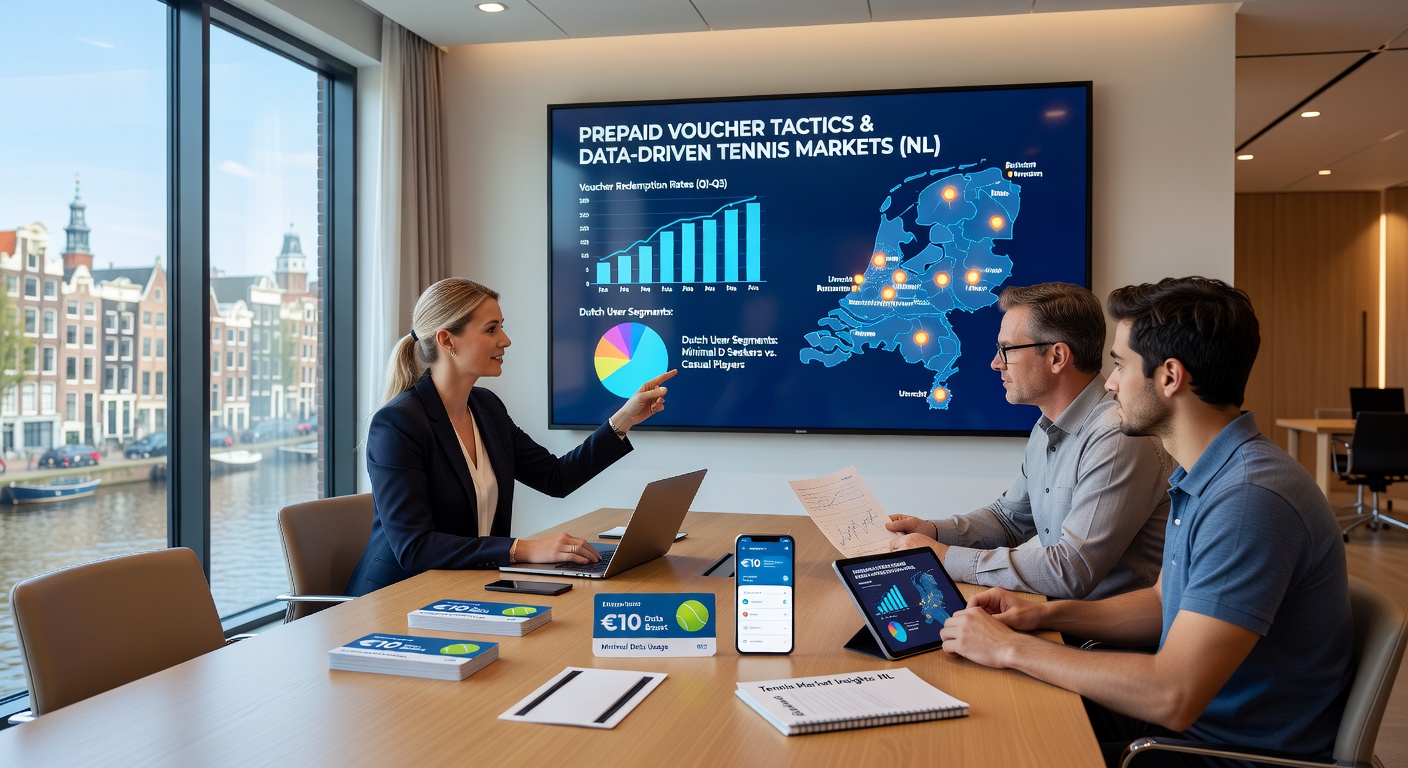 Diagram van data analyse tools en voucher betalingen in tennis markten