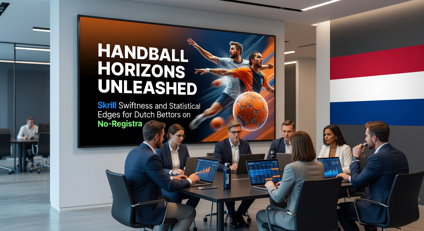 Skrill-app op een smartphone naast handbal-statistieken op een betting platform, illustrerend snelle stortingen