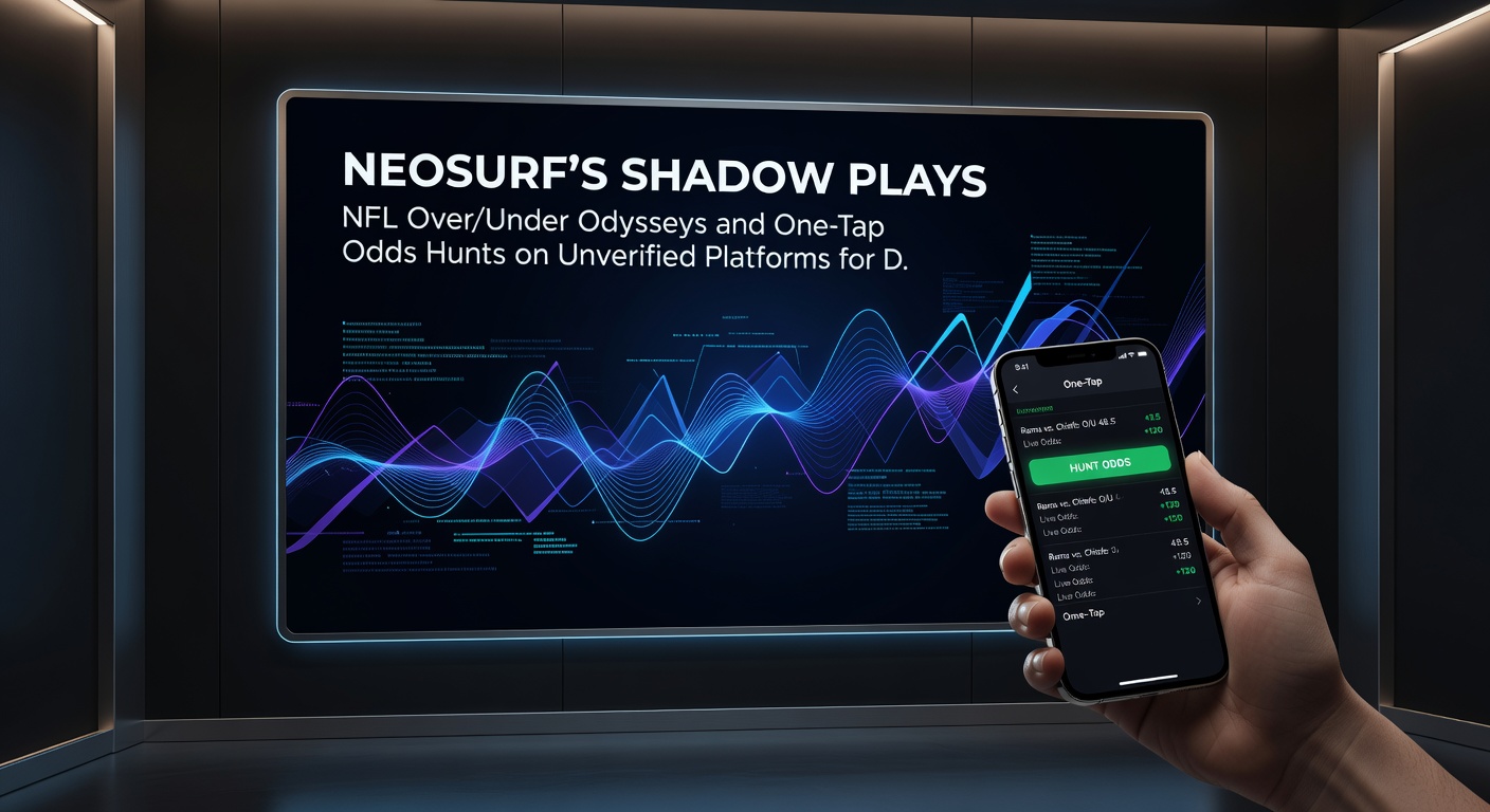 NFL veld met over/under grafieken en Neosurf stortingsknoppen zichtbaar op een mobiel scherm van een Nederlandse punter op een anoniem platform