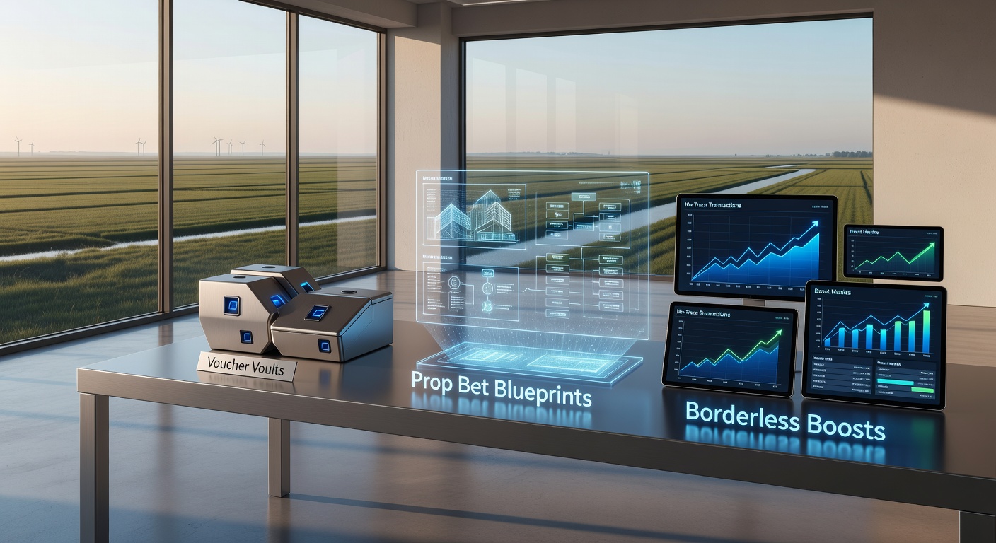 Grafiek met stijgende lijnen van tennis prop bet volumes en voucher transacties op een kaart van Nederland, met schaduw-effecten voor anonimiteit