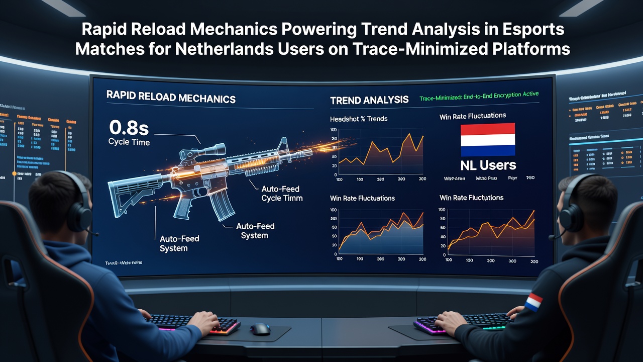 Illustratie van snelle herlaadmechanismen in esports trendanalyse op trace-geminimaliseerde platforms