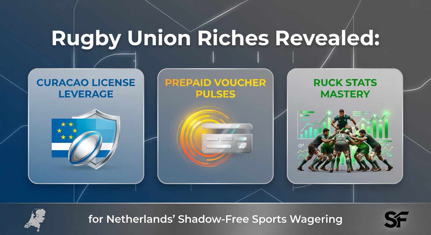 Rugbyspelers in een intense ruck tijdens een Union-wedstrijd, met focus op Curacaose boekmakers en anonieme betaalopties voor Nederlandse wedders