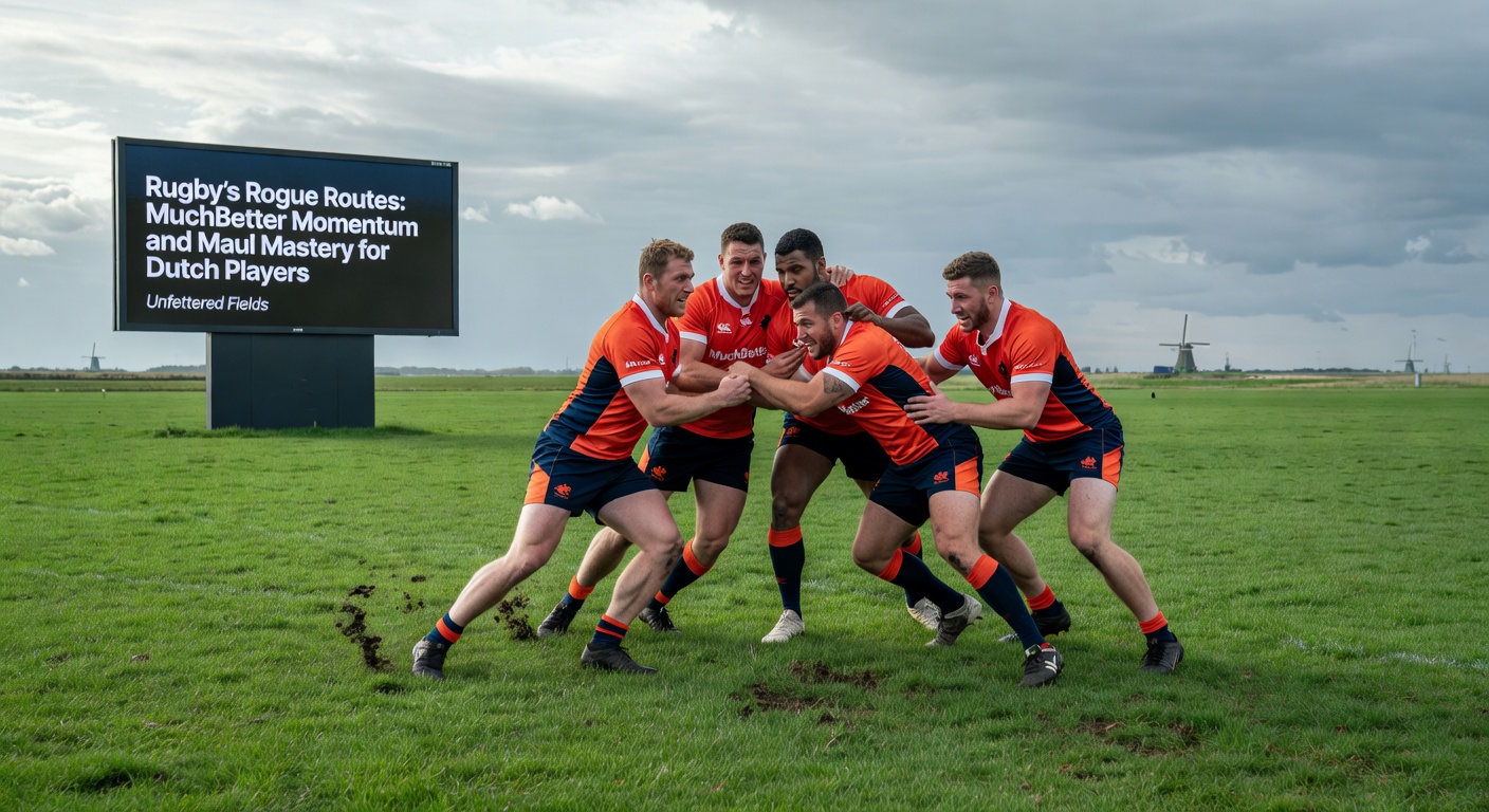 Een intense rugby maul waarbij forwards momentum opbouwen, gefotografeerd tijdens een Six Nations kwalificatiewedstrijd