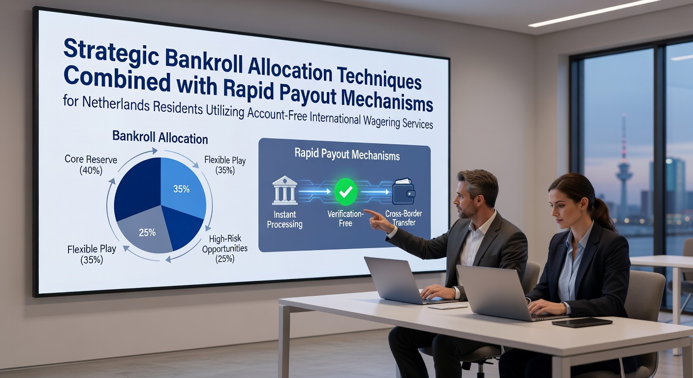 Illustratie van bankroll allocatie technieken en snelle payouts op internationale wedplatforms zonder registratie