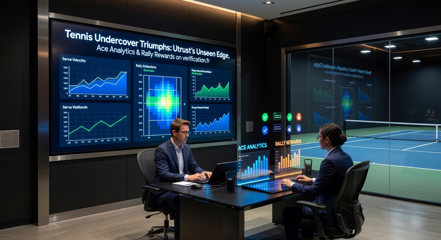 Grafiek met ace analytics en Utrust-transacties op een tennisrally, ideaal voor privacybewuste Nederlandse punters